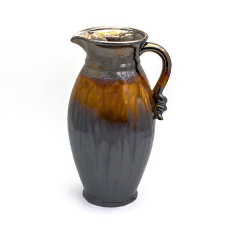 Claybarn Patina Decorative Ceramic Pitcher – Sienna &amp; Metallic Blue