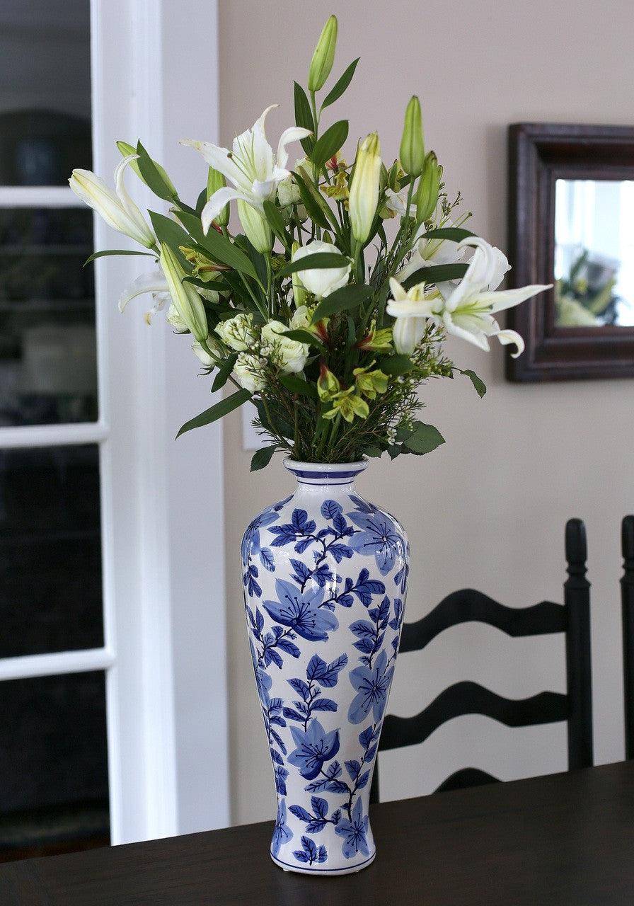 Blue garden tall azalea shoulder vase