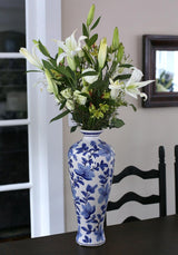 Blue garden tall azalea shoulder vase