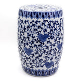 Blue Garden Lotus Porcelain Podium Stool – Hand-Painted Accent Table or Seat