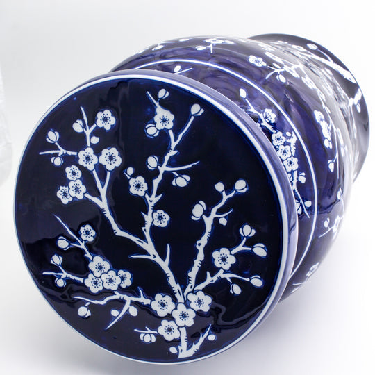 Blue garden cobalt cherry blossom podium stool