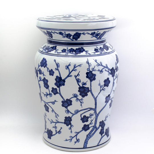 Blue-garden-white-cherry-blossom-podium-stool-Outdoor-Tables