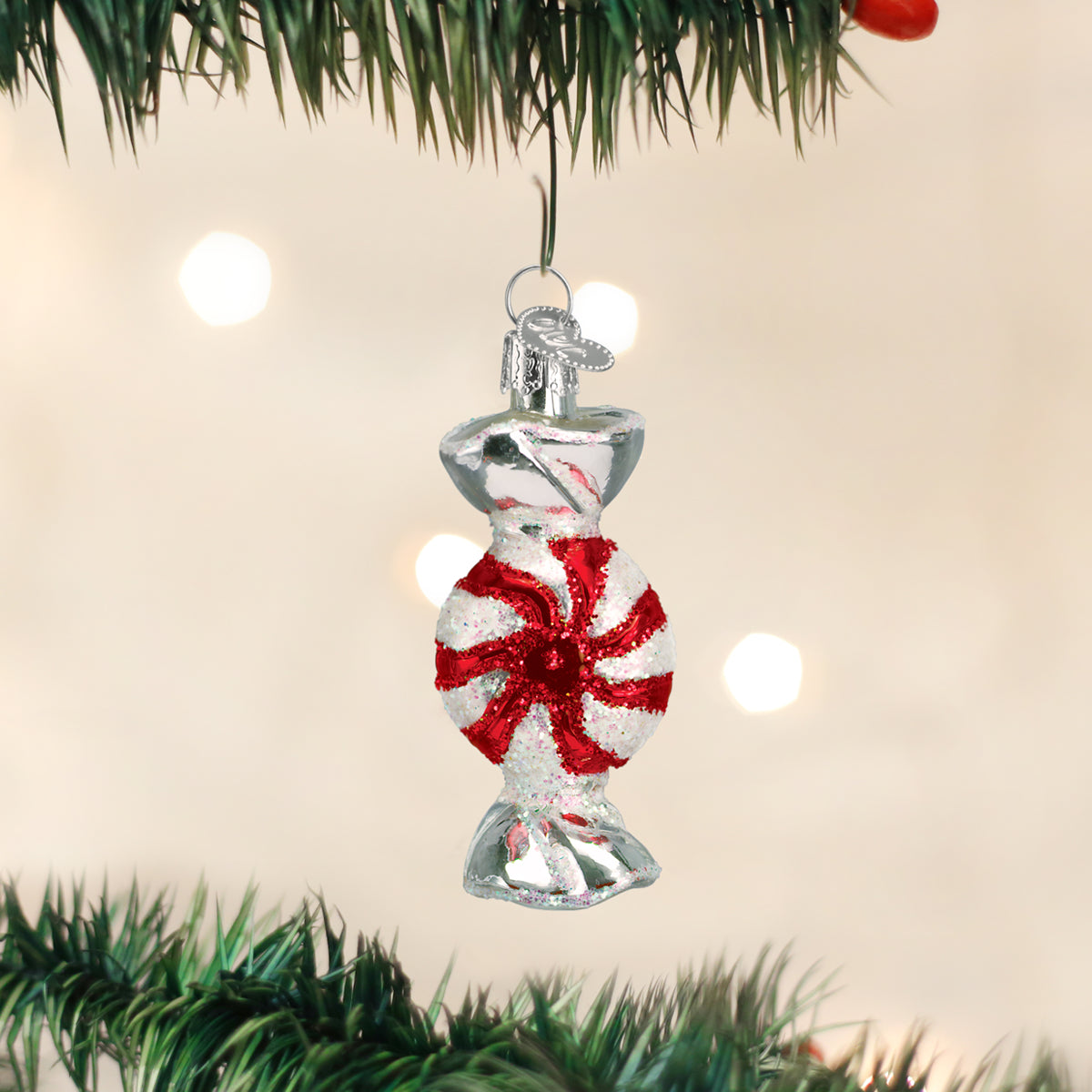 Peppermint Candy Glass Ornament