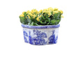 Ceramic blue & white landscape design 13.25-inch oval scalloped edge planter