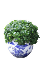 Ceramic blue & white landscape design 11-inch planter pot