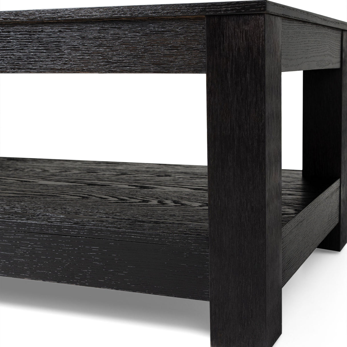 Maven Lane Paulo Wooden Coffee Table in Weathered Black Finish