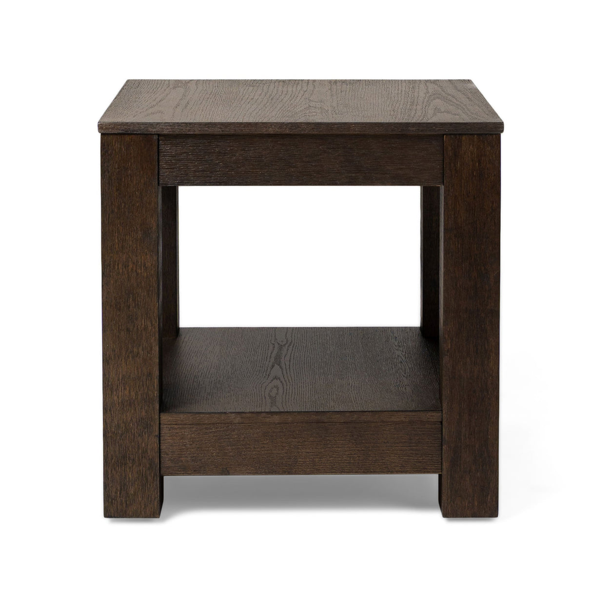 Maven Lane Paulo Wooden Side Table in Weathered Brown Finish