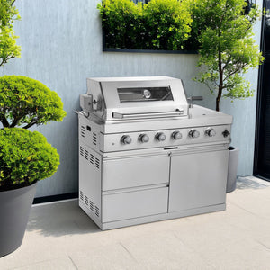 Gas Grill Four Burners Stainless Steel Outdoor Kitchen Island