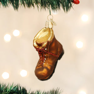 Hiking Boot Glass Ornament