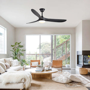Smart Ceiling Fan With Lights, 3 Blades, Reversible Quiet DC Motor For Indoor