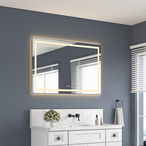 48" x 32" LED Bathroom Mirror with Front and Backlight
