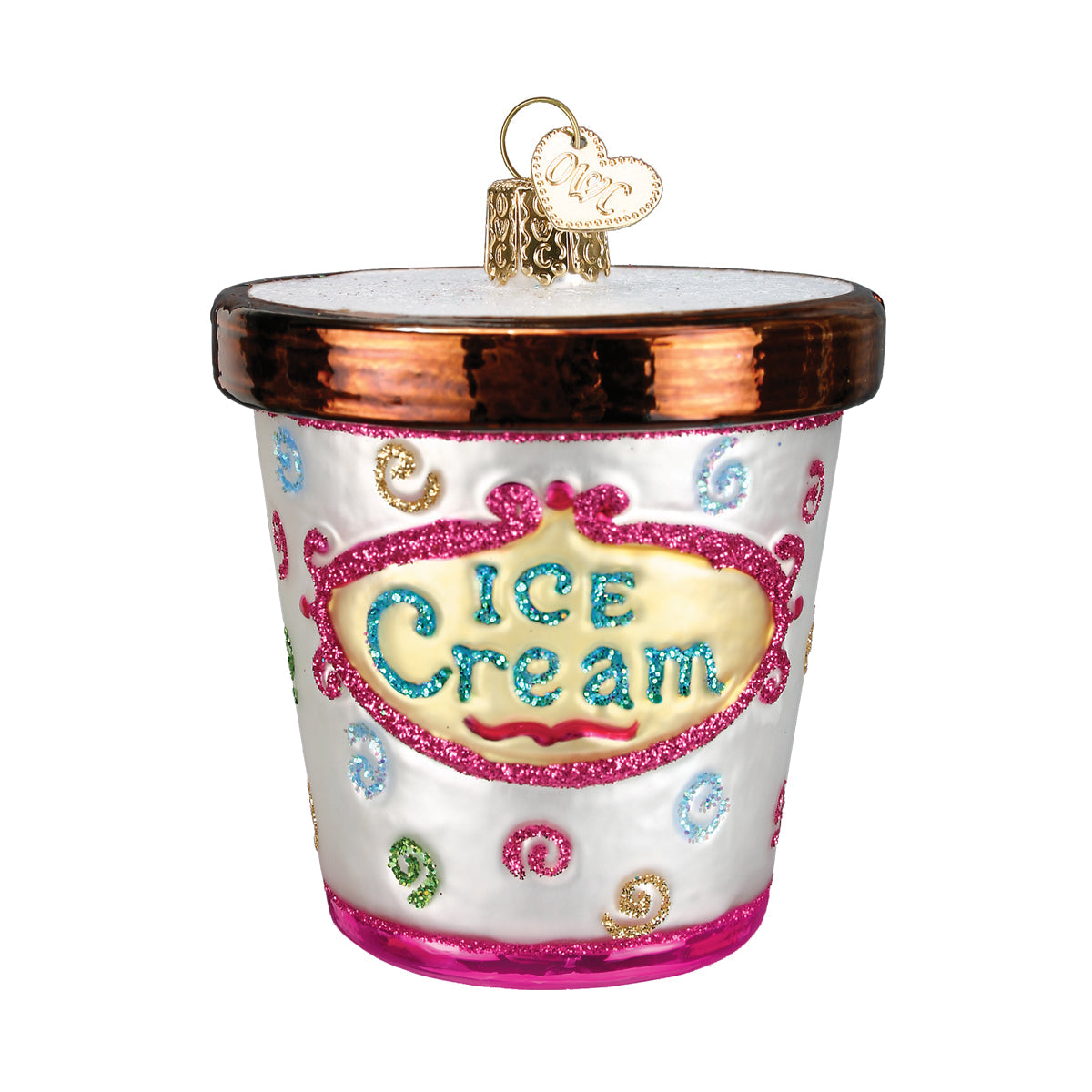Ice Cream Carton Glass Ornament by Old World Christmas