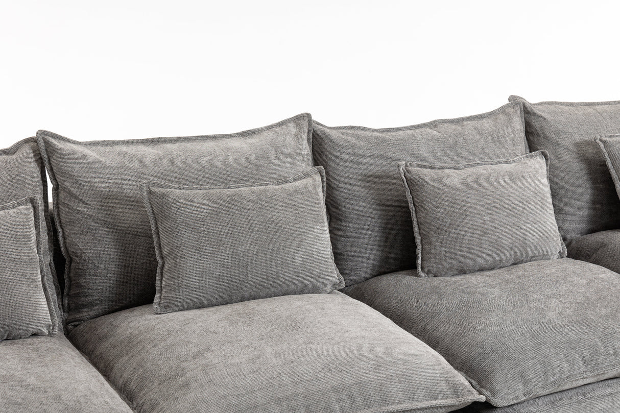 129.8" Width Modular Sectional Sofa with 2 Ottomans