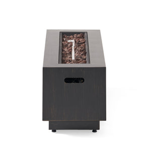 Modern Dark Grey 40" Outdoor Iron Propane Fire Pit