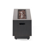 Modern Dark Grey 40' Outdoor Iron Propane Fire Pit