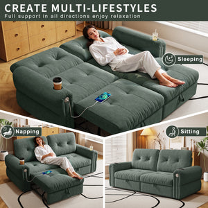 Chenille Convertible Sofa Bed