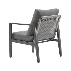 Modern Lounge Chair With Rope Accents And Cushions