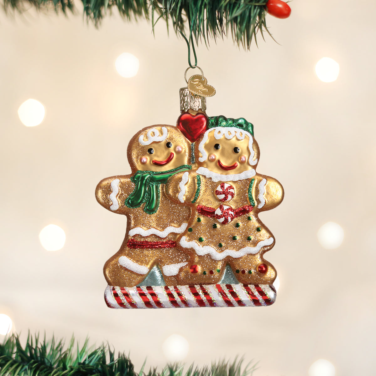 Gingerbread Friends Glass Ornament