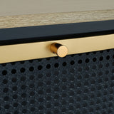 Modern Rattan 3 Door Shoe Rack Cabinet For Entryway