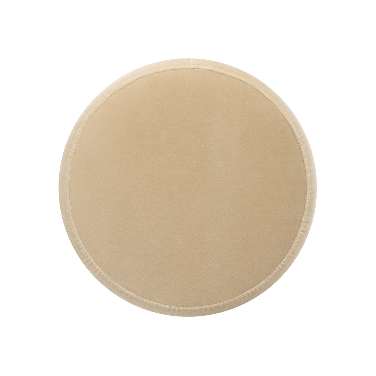 Edward 17.5" Round Upholstered Ottoman with Bullion Fringe