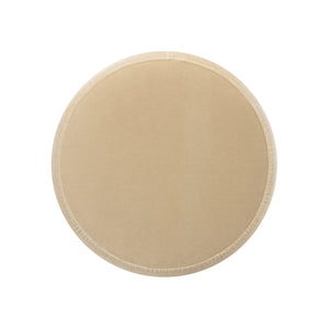 Edward 17.5" Round Upholstered Ottoman with Bullion Fringe