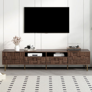 TV Stand With 2 Drawers, Media Console Table, Storage Cabinet With Cable Management