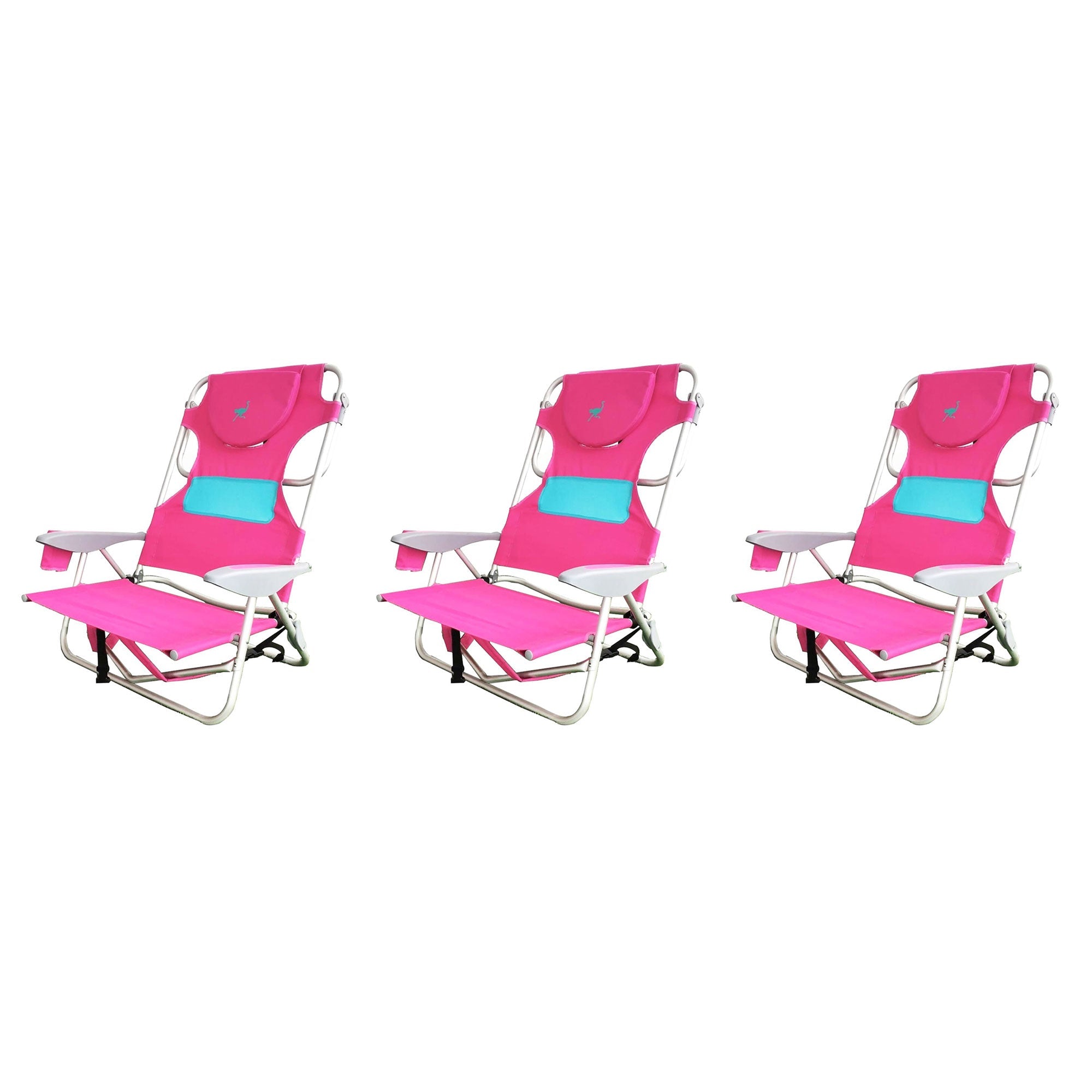 Ostrich-Outdoor-Beach-Ladies-Comfort-on-Your-Back-Beach-Chair,-Pink-(3-Pack)-Chairs-&-Seating
