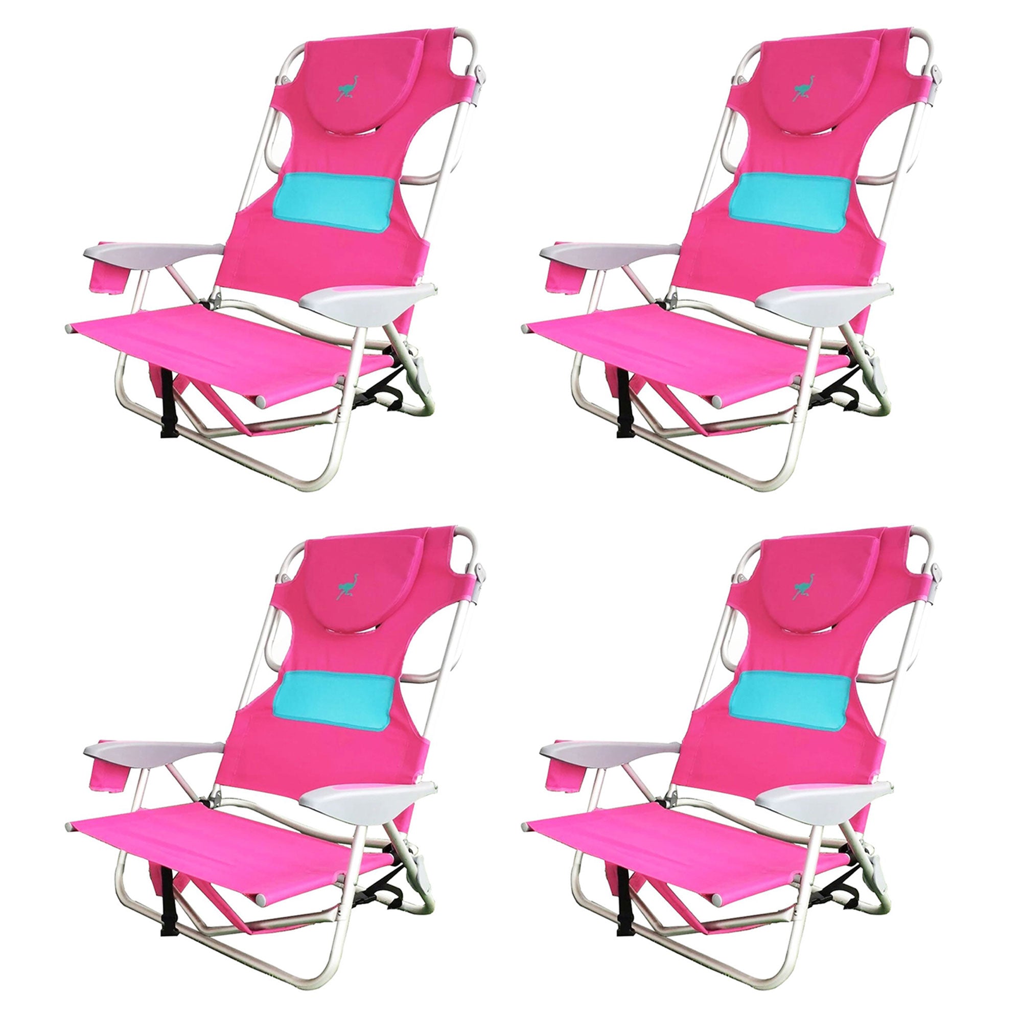 Ostrich-Outdoor-Beach-Ladies-Comfort-On-Your-Back-Beach-Chair,-Pink-(4-Pack)-Chairs-&-Seating