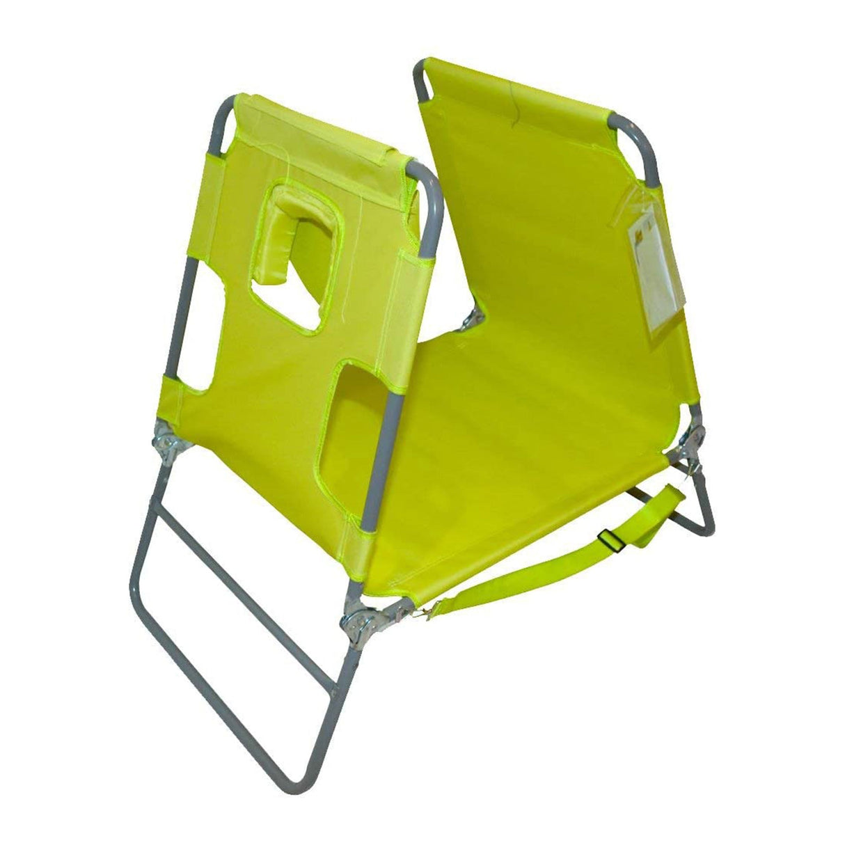 Ostrich Chaise Lounge Foldable Sunbathing Beach Lawn Chair, Neon Green (2 Pack)