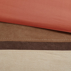 7 Piece Faux Suede Comforter Set - Coral California King