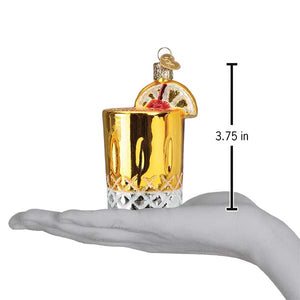 Whiskey Sour Christmas Ornament 3.75x2.25x2 Inches