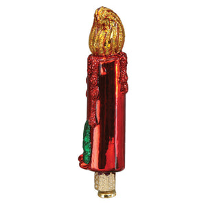 Red Clip-On Candle Ornament 4 x 1.25 x 1 Inches