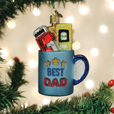 Best Dad Mug Ornament 4x2.5x1.75