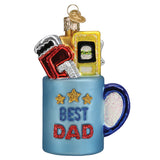 Best Dad Mug Ornament 4x2.5x1.75