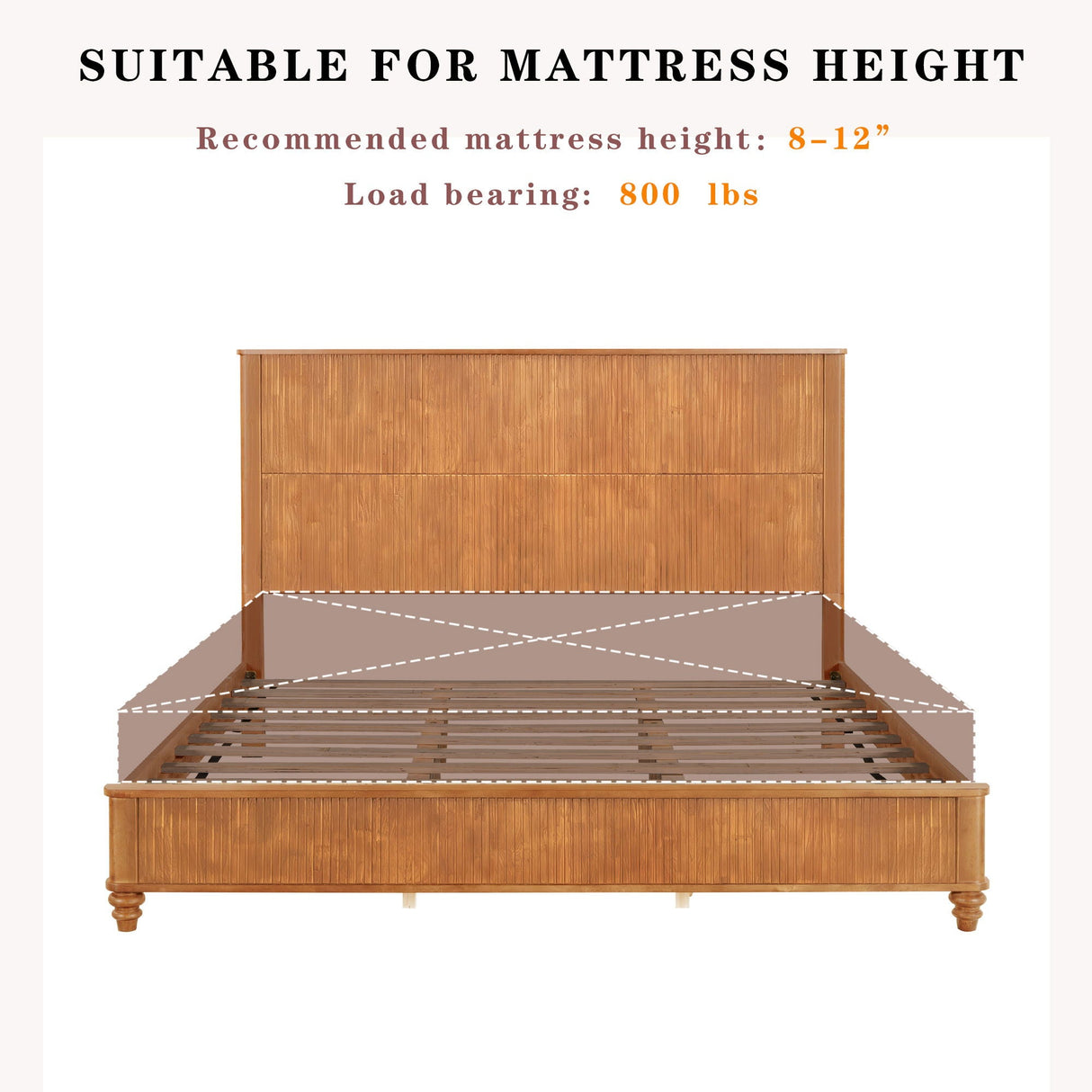Platform Bed Frame With Tall Headboard