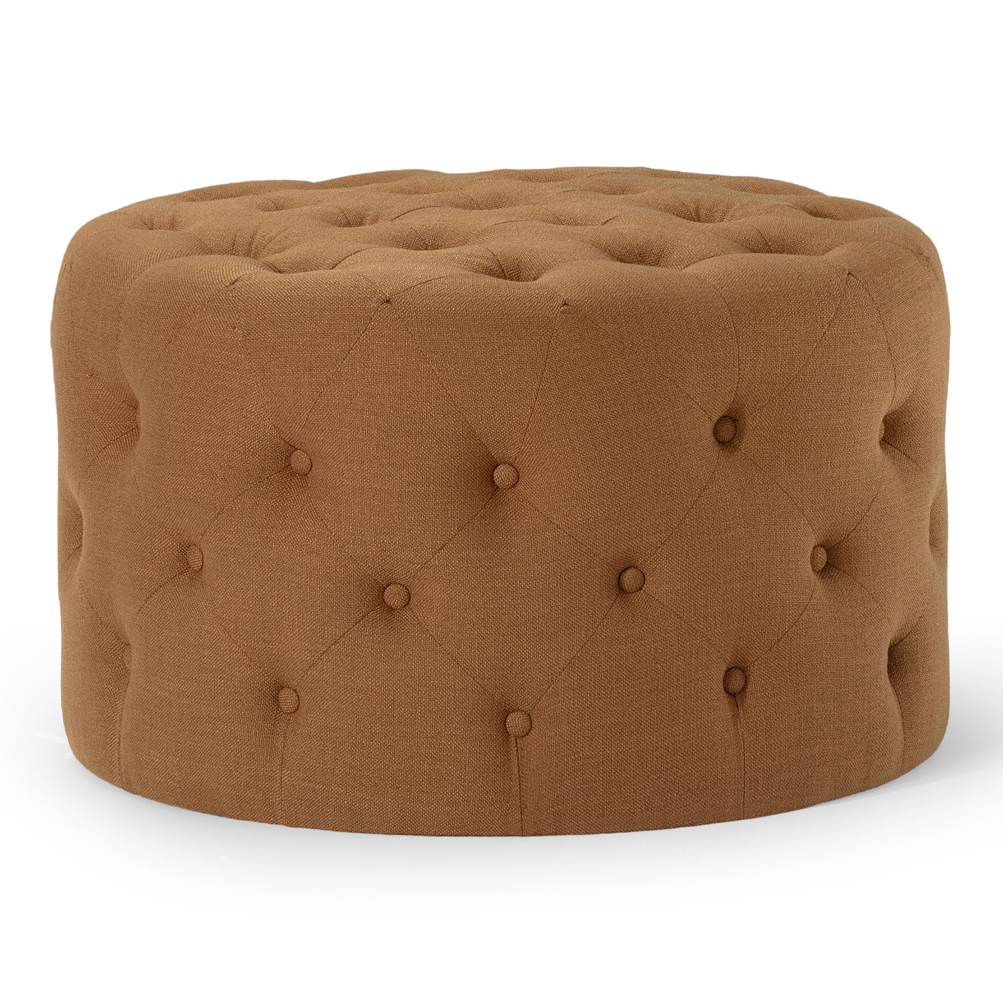 Maven-Lane-Marcy-Traditional-Round-Ottoman-in-Clay-Fabric-Upholstery-Ottomans-&-Poufs