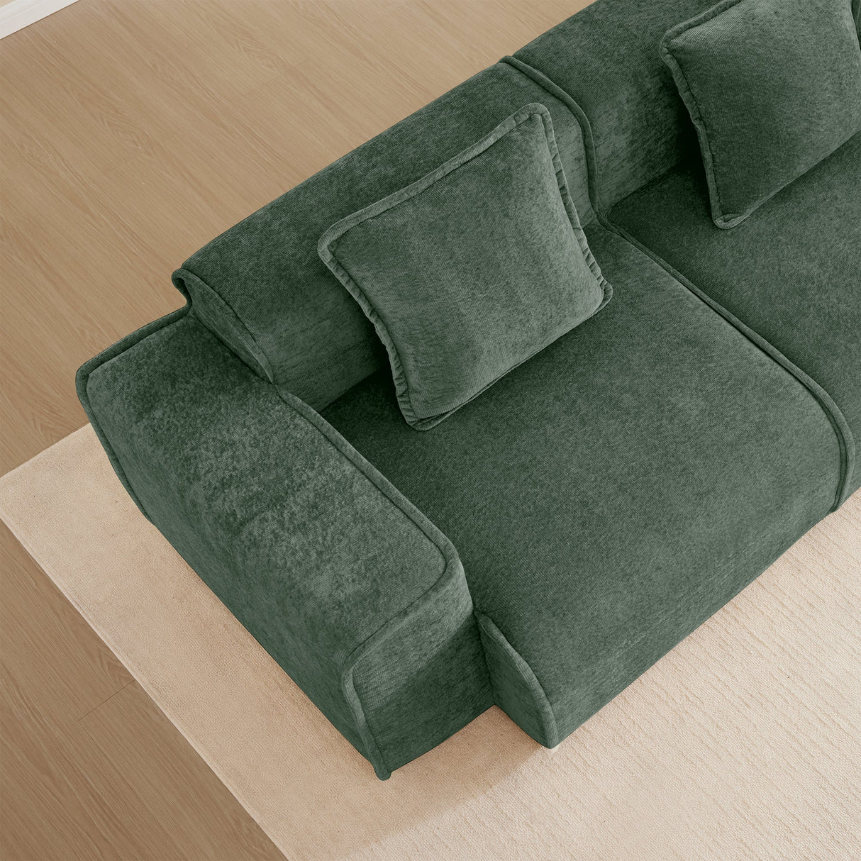 Armless Sofa Velvet-Green