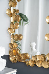 Full Length Mirror With Leaf Accents - Gold