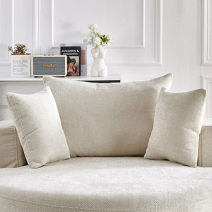Single Swivel Chair, Fluffy Modern Sleeper, 360 Degree Swivel Chair For Living Room - Beige