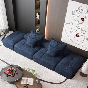 Modern Oversized Modular Sectional Sofa with Pillows - Multiple Colors
