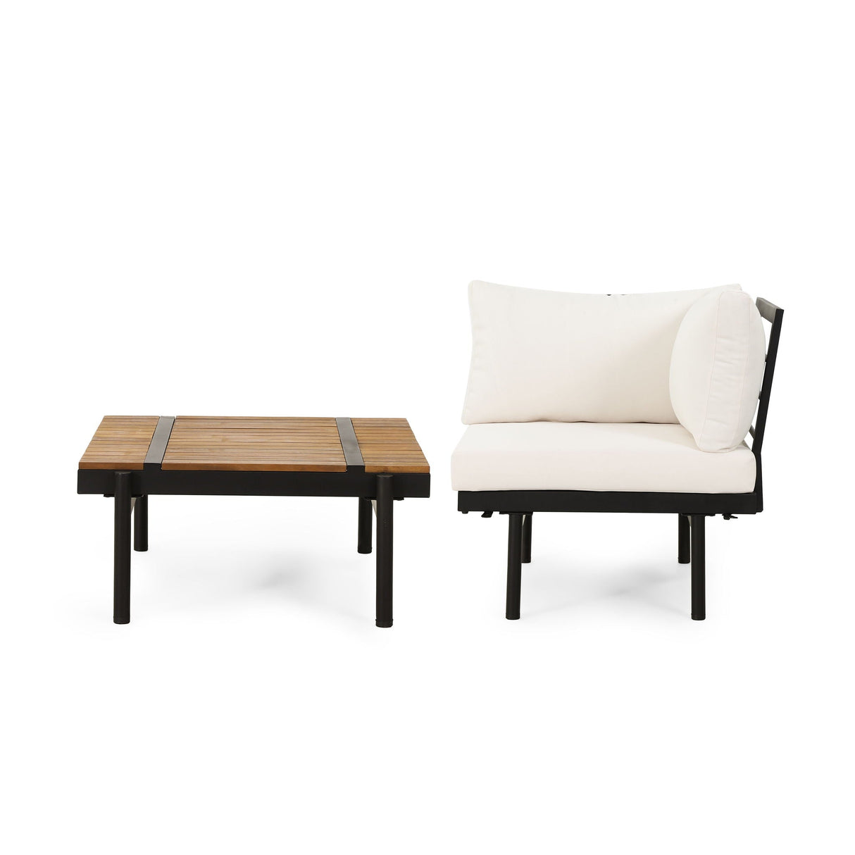 Theo Sofa Corner with Coffee Table - Cream