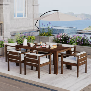 TREXM 7-Piece Patio Dining Table Set for 6