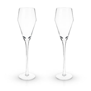 Angled Crystal Prosecco Glasses by Viski®