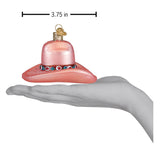 Cowgirl Hat Ornament Pink Sparkly Brim