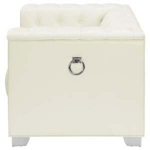 Earline - Upholstered Track Arm Accent Chair - White