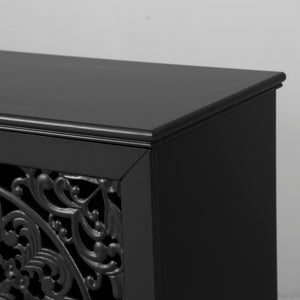 60" Antique Buffet Cabinet with Floral Carvings