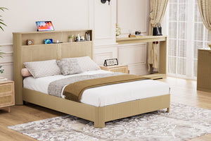 Queen Size Bed Frame With Storage Headboard