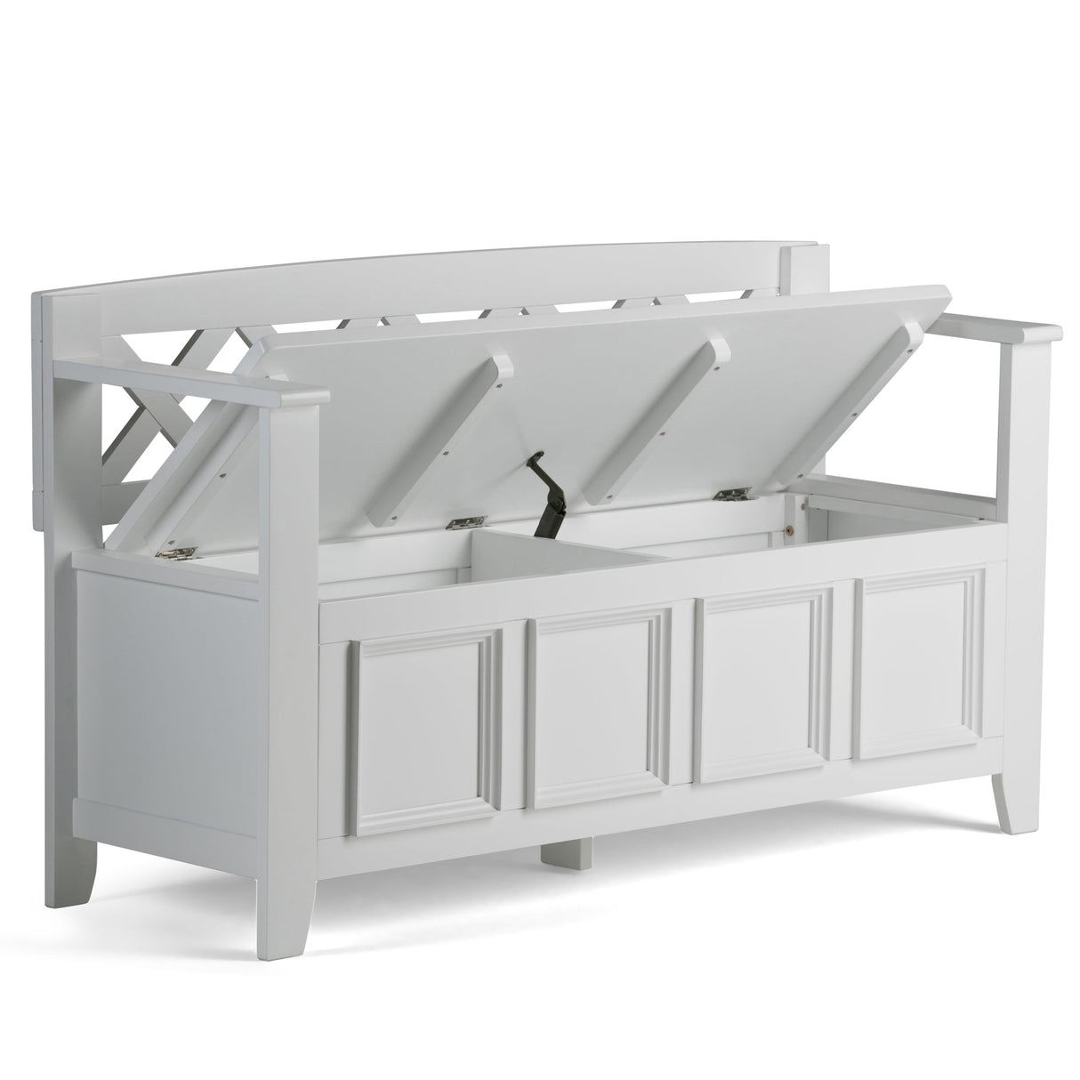 Amherst Solid Wood Entryway Storage Bench in White