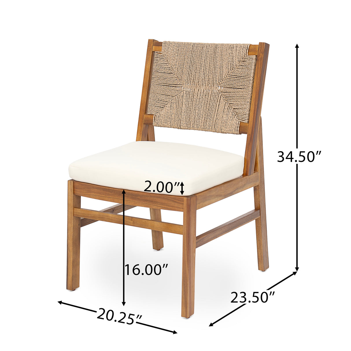 Outdoor 7 Piece Patio Rustic Acacia Wood Dining Set