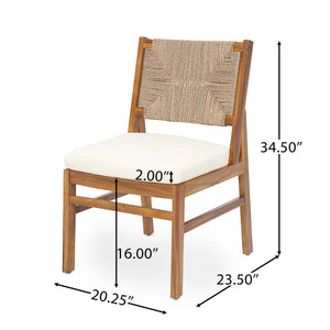 Outdoor 7 Piece Patio Rustic Acacia Wood Dining Set